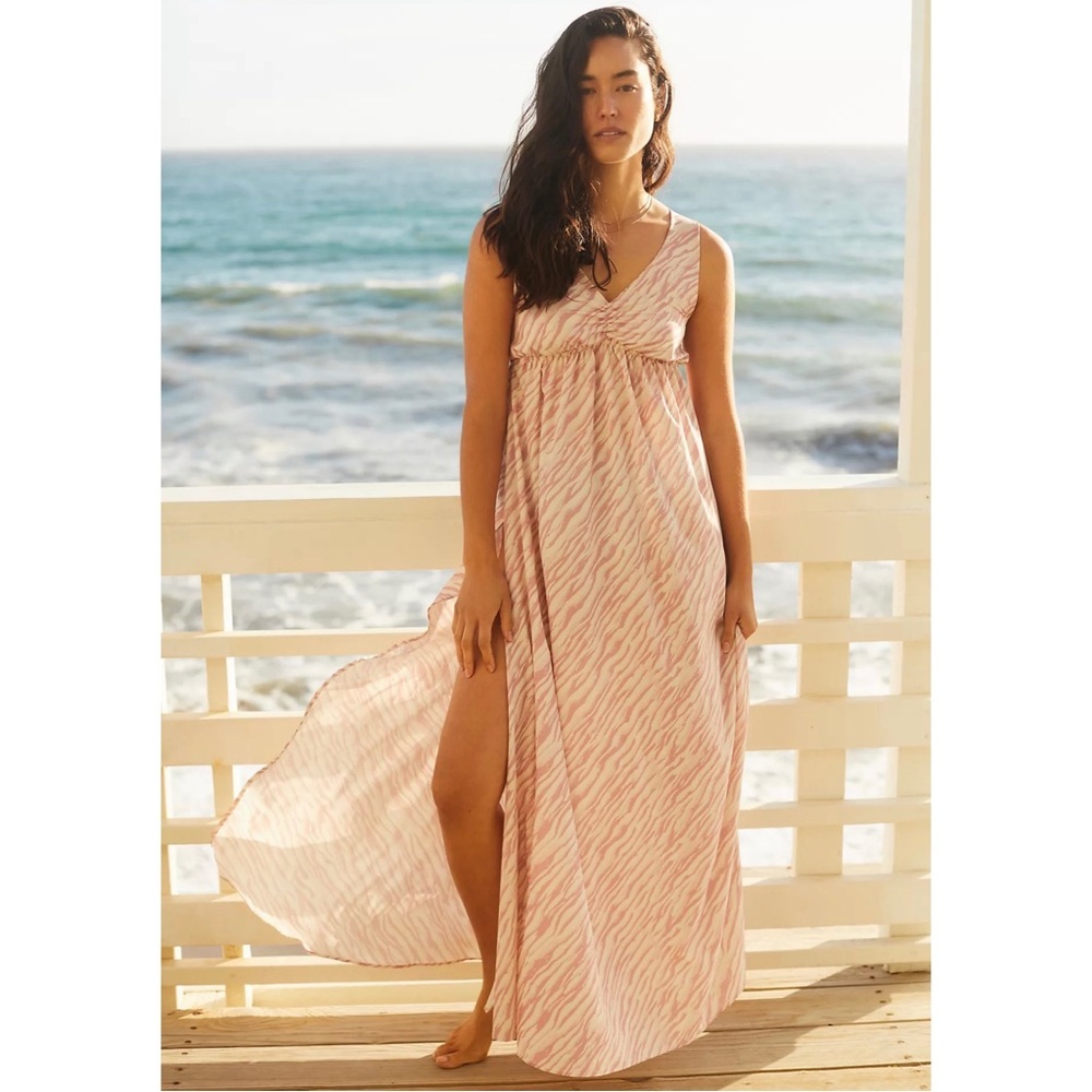Anthropologie Zebra-Striped Cover-Up Maxi Dress - NWT - M
